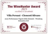 The WineHunter Award 2023 - Merano Wine Festival - PERFORMANCE Pinot Grigio IGT Vigneti delle Dolomiti 2020